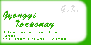 gyongyi korponay business card